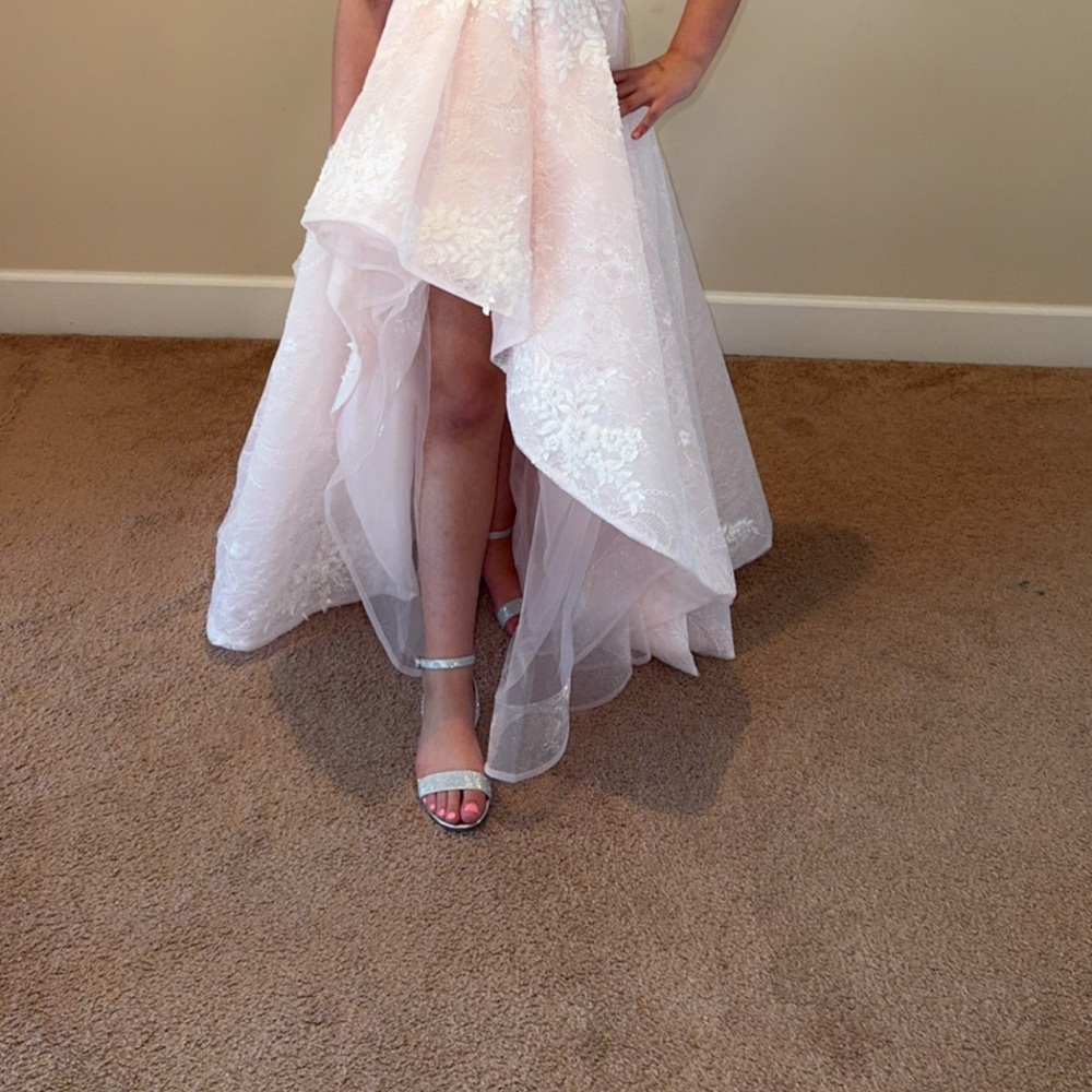 Elegant Pink High-Low Dress